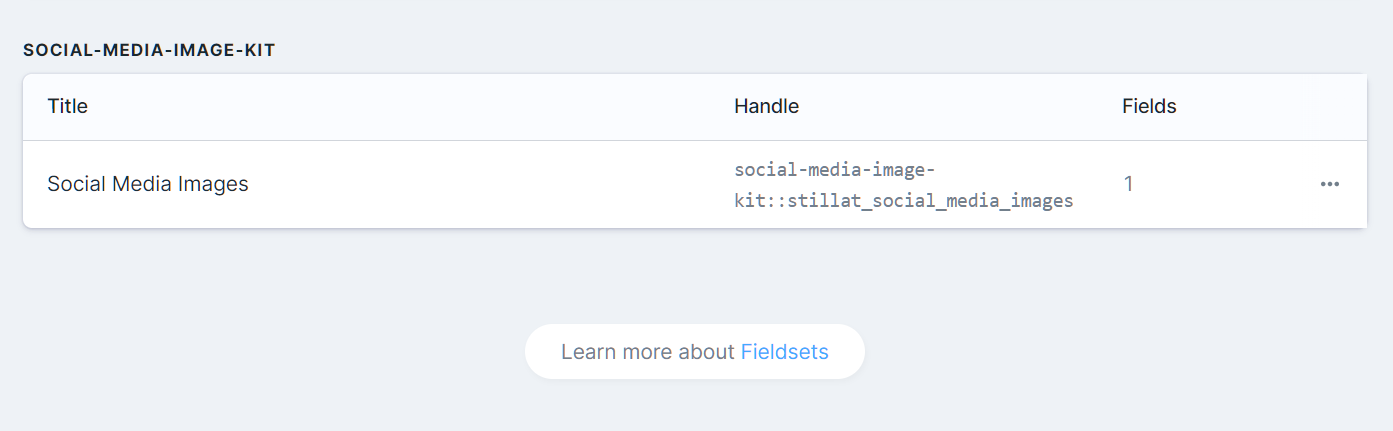 The Social Media Image Kit fieldset inside the Statamic Control Panel.